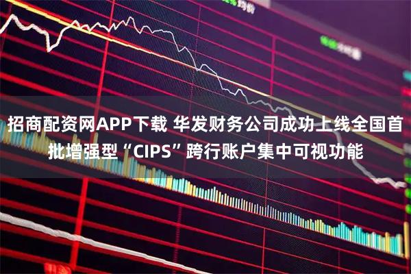 招商配资网APP下载 华发财务公司成功上线全国首批增强型“CIPS”跨行账户集中可视功能